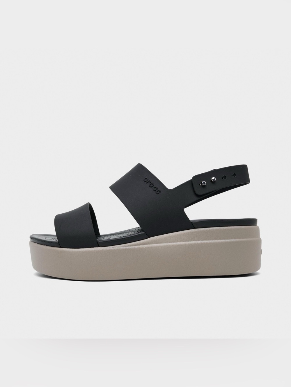 Crocs Brooklyn Low Wedge Platform Sandals Black Ankle Strap Open Toe Size 9